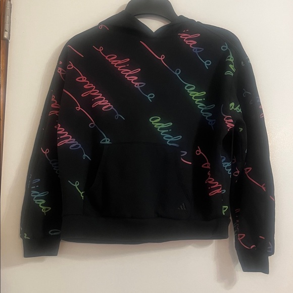 adidas Other - Adidas Girls Hoodie sweatshirt Size Large 14 Black words in different colors